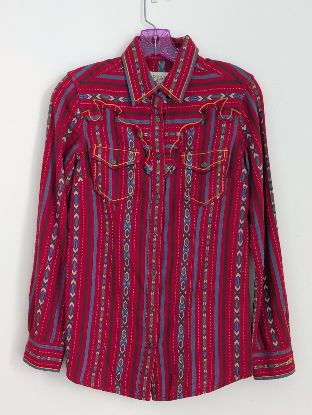 Ryan Michael Rodeo Button Down Collared Shirt Size Small